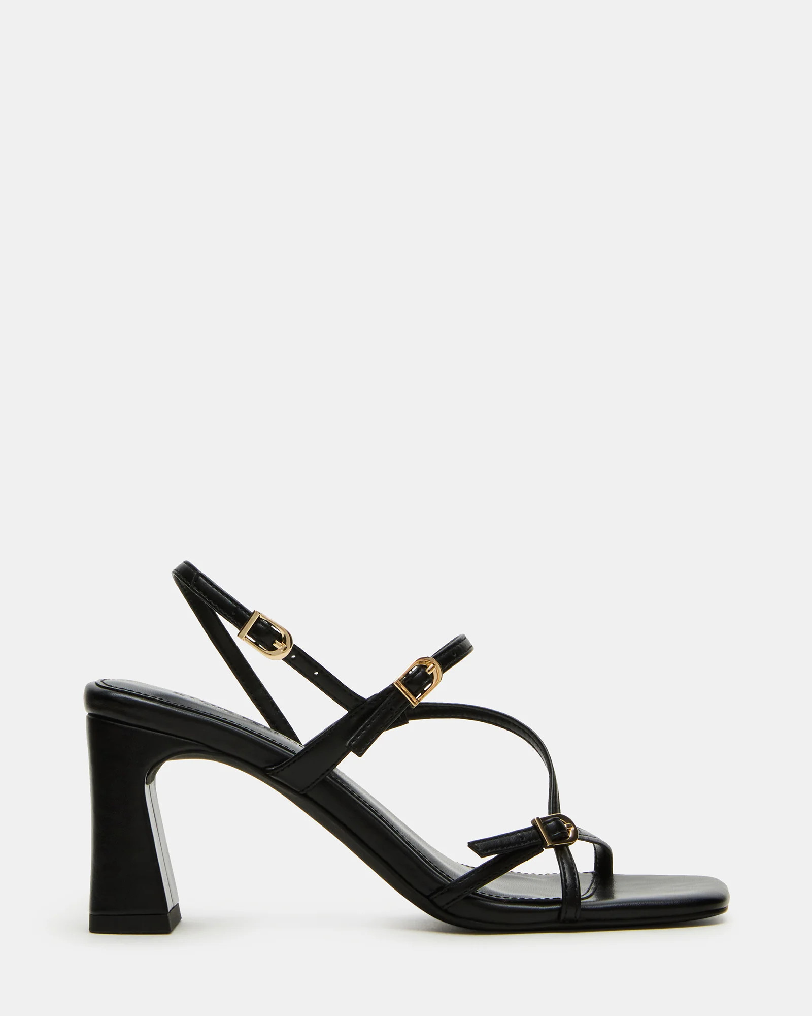 VANTAGE Black Women's Square-Toe Strappy Slingback Heel | Steve Madden (US)