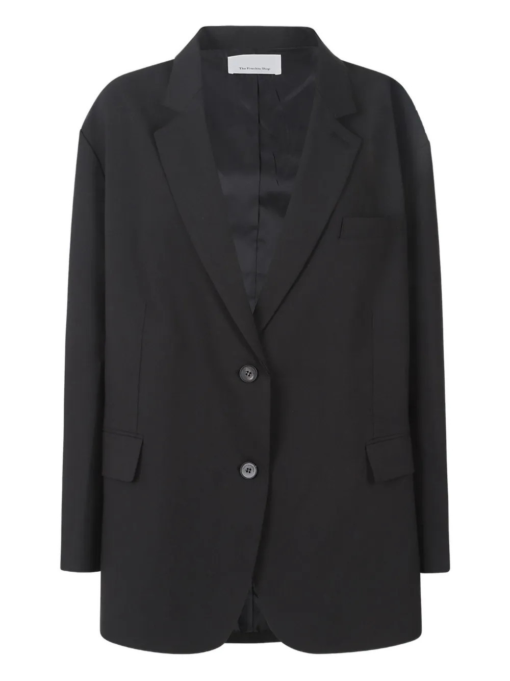 The Frankie Shop Bea button fastening blazer - Black | Farfetch Global