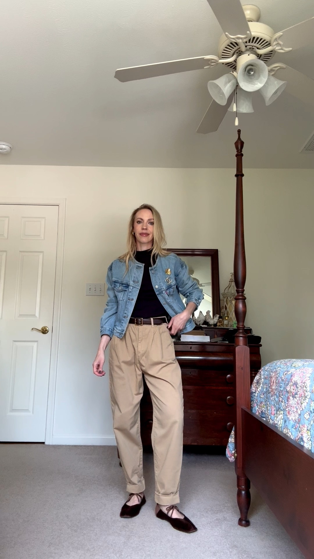 Teacher outfit, fall workwear, velvet ballet flats (so comfy and under $50!)