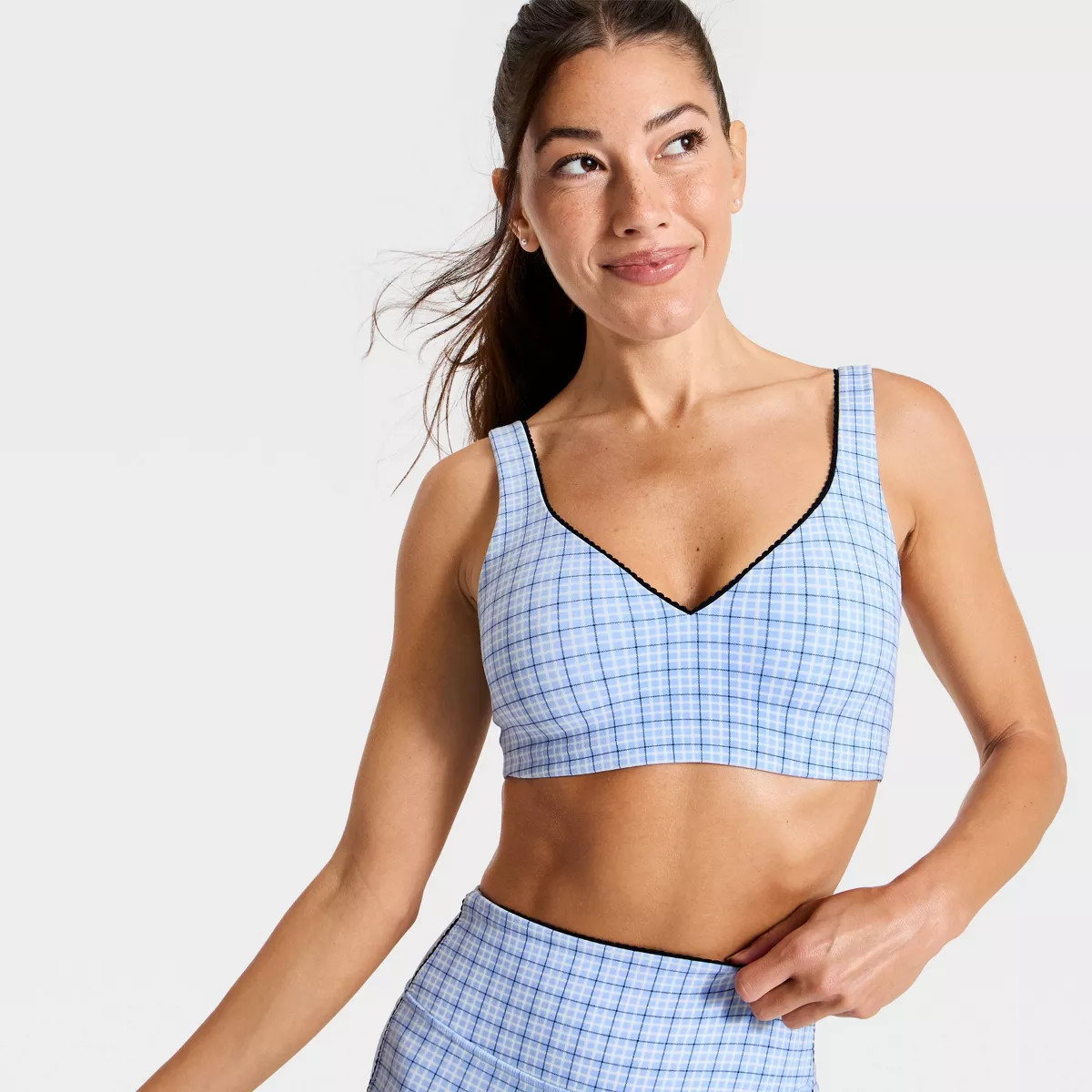 Women's Everyday Soft Light Support Printed Scallop Trim Sports Bra - All In Motion\u2122 Light B... | Target