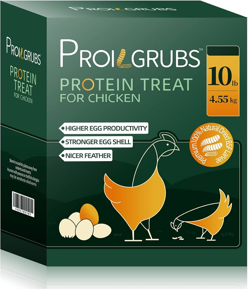PROILGRUBS 10 LBS - Non-GMO-Dried Worms for Chickens All Natural Dried Black Soldier Fly Larvae T... | Amazon (US)