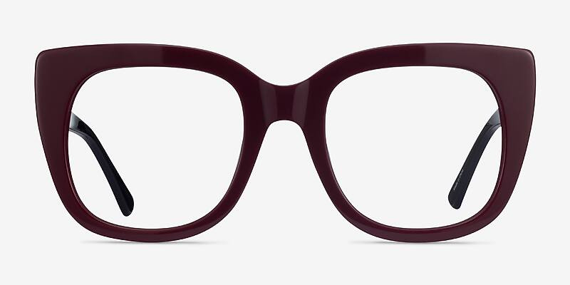 Unique Cat Eye Burgundy & Black Glasses for Women | Eyebuydirect | EyeBuyDirect.com