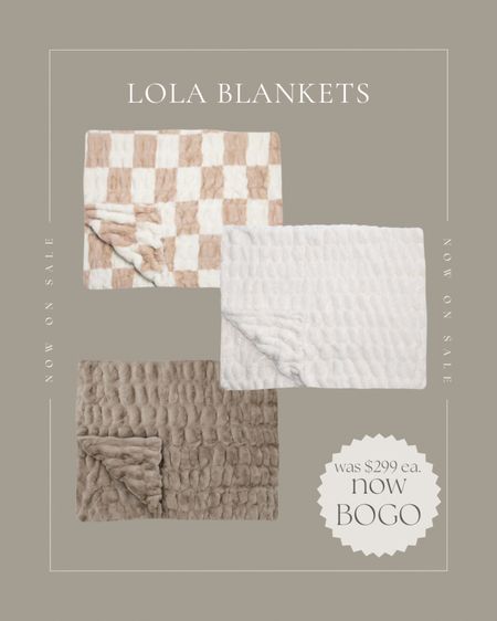 Huge Lola blanket BOGO sale! Several color options & sizes! These were on my Christmas list last year! Get SUPER ahead on Christmas by getting the free one for a friend or family member! 



#LTKhome #LTKsalealert