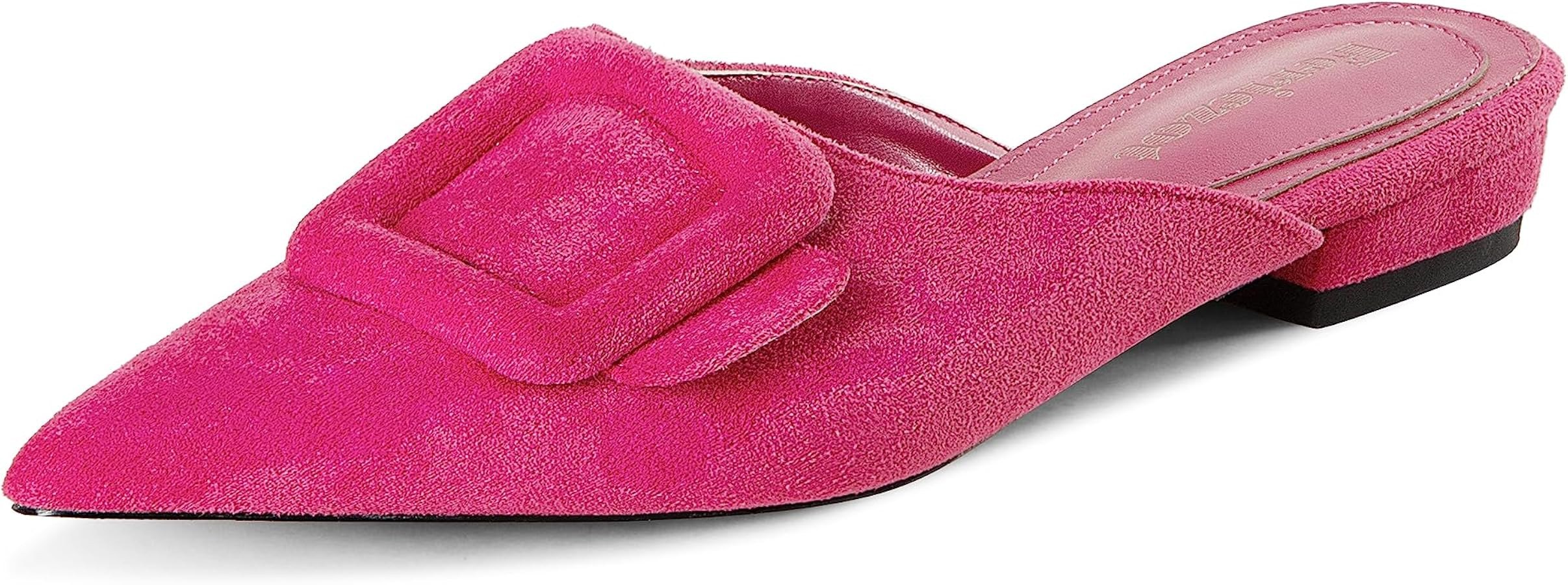 Fericzot Mule Slippers for Women,Slingback Buckle Flat Pointed Toe Backless Mule Slides Suede Sli... | Amazon (US)
