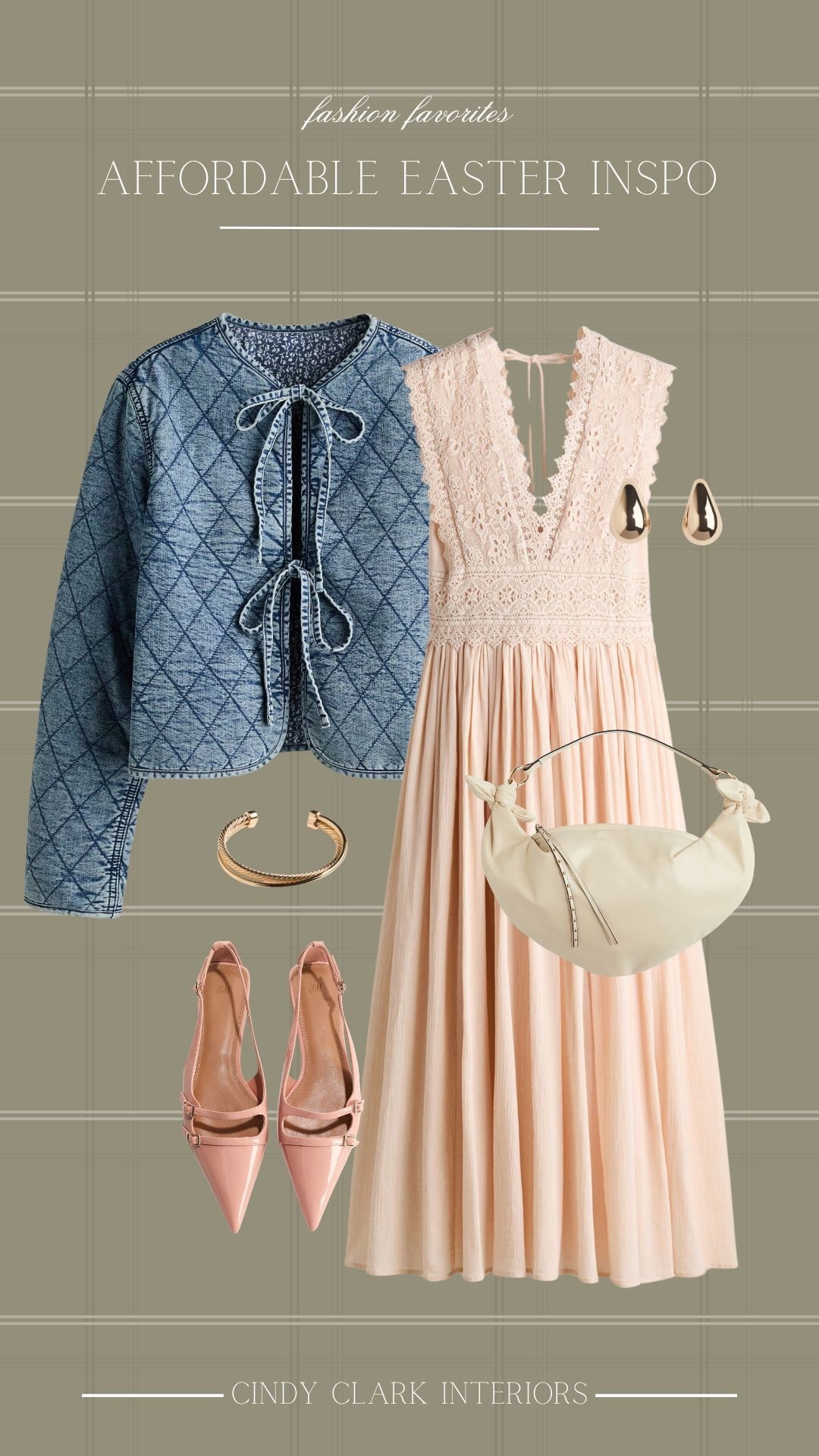 The cutest Easter outfit inspiration! I love this affordable pink lace dress from H&M! I would add a stitch on the deep V for a more modest look! Linking the tool I use for that! 

#LTKootd #LTKgrwm