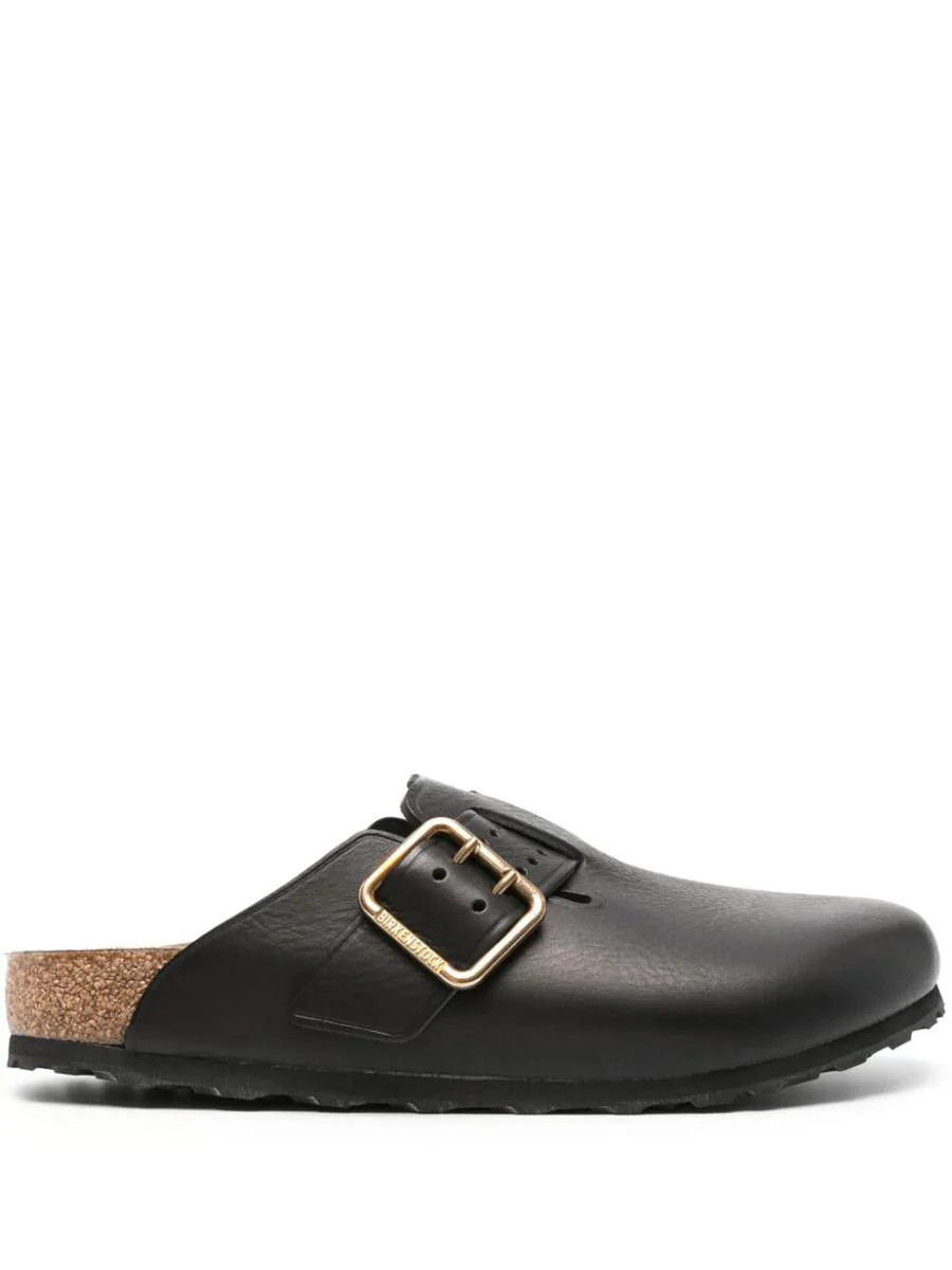 Birkenstock Boston Bold Black, Pull Up Leather Shoes | Baltini