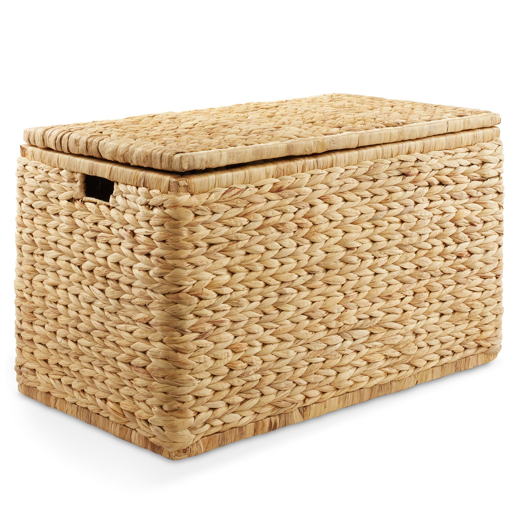 Casafield 30" Storage Chest with Lid, Handles, and Safety Hinge - Natural, Water Hyacinth Wicker ... | Amazon (US)