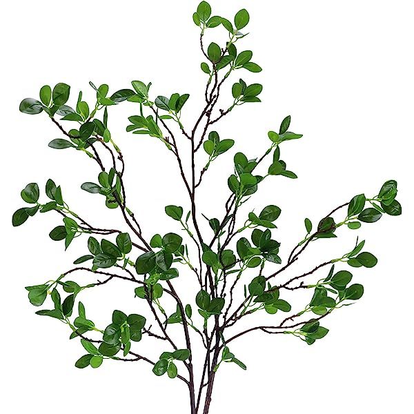 Ollain 43" Artificial Greenery Stems Plants Faux Leaf Green Eucalytus Branches Ficus Twig Fern Fake  | Amazon (CA)