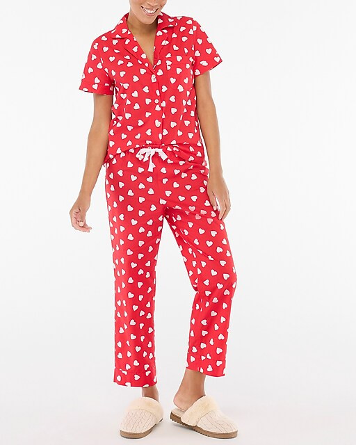 Cropped short-sleeve pant pajama set | J.Crew Factory