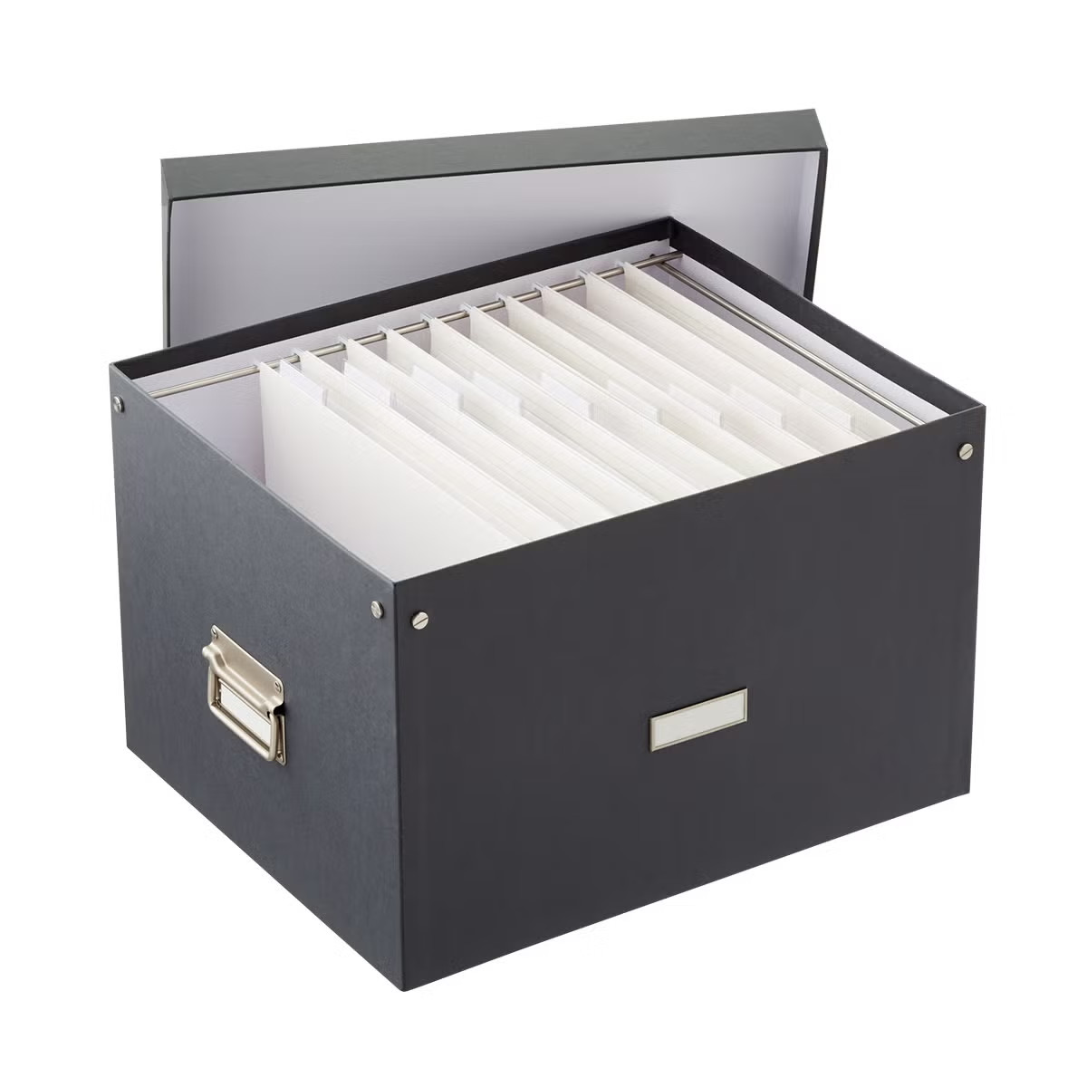 Bigso Stockholm Letter/Legal File Box Graphite | The Container Store
