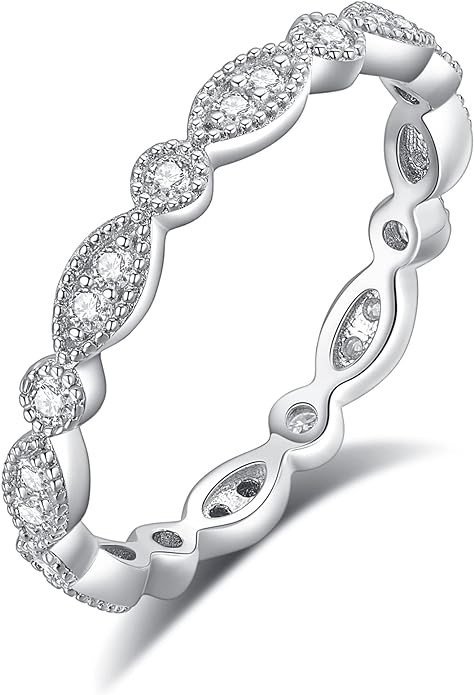 IMOLOVE Moissanite Wedding Band, Wedding Rings for Women, 0.3 ct D Color VVS1 Lab Created Diamond... | Amazon (US)