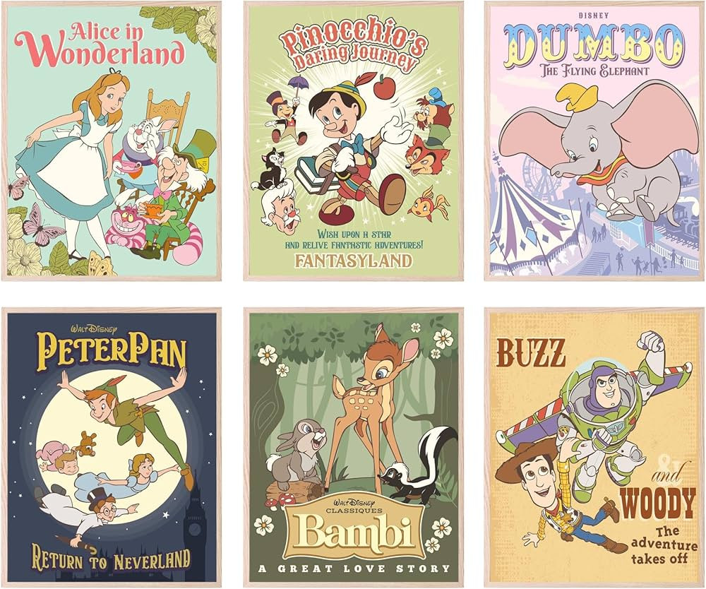 BigWig Prints - Classic Disney Movie Posters, Disney Nursery Wall Art, Bedroom Wall Decor, Home D... | Amazon (US)