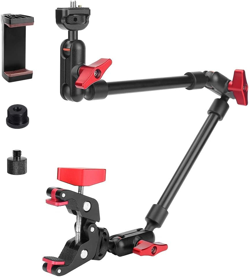 22" Magic Arm w Clamp Camera Mount, Adjustable Articulating Arm Friction Camera Boom Arm w 1/4" T... | Amazon (US)