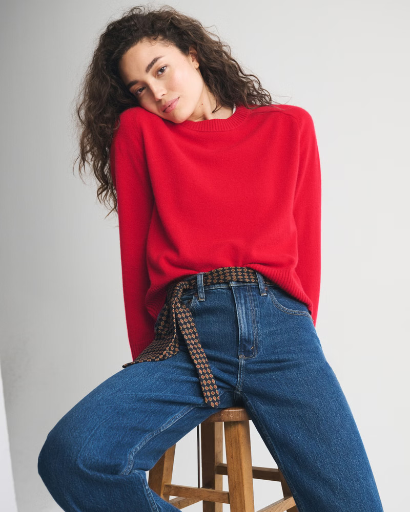 Dad Lace-Up Crew Sweater | Abercrombie & Fitch (US)