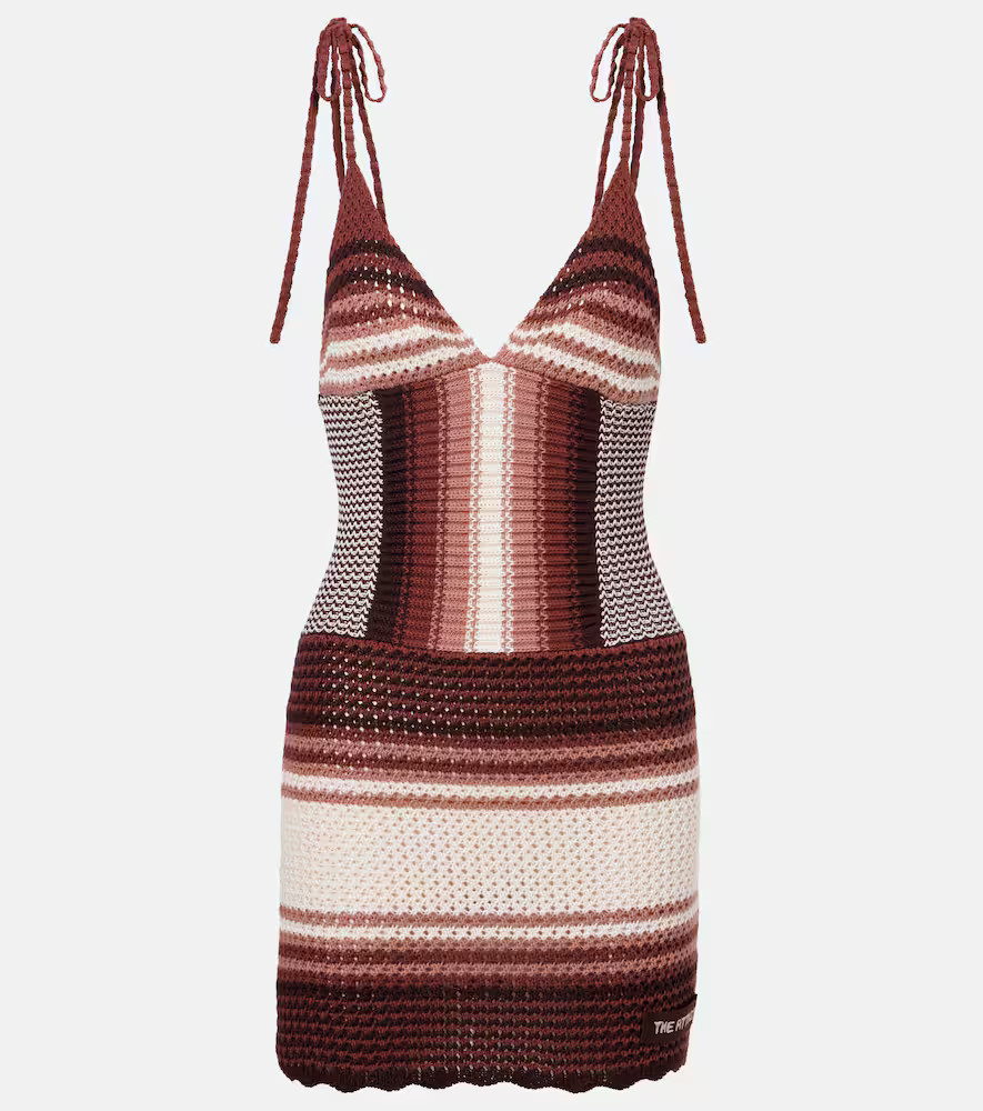 The Attico Crochet striped cotton minidress | Mytheresa (US/CA)