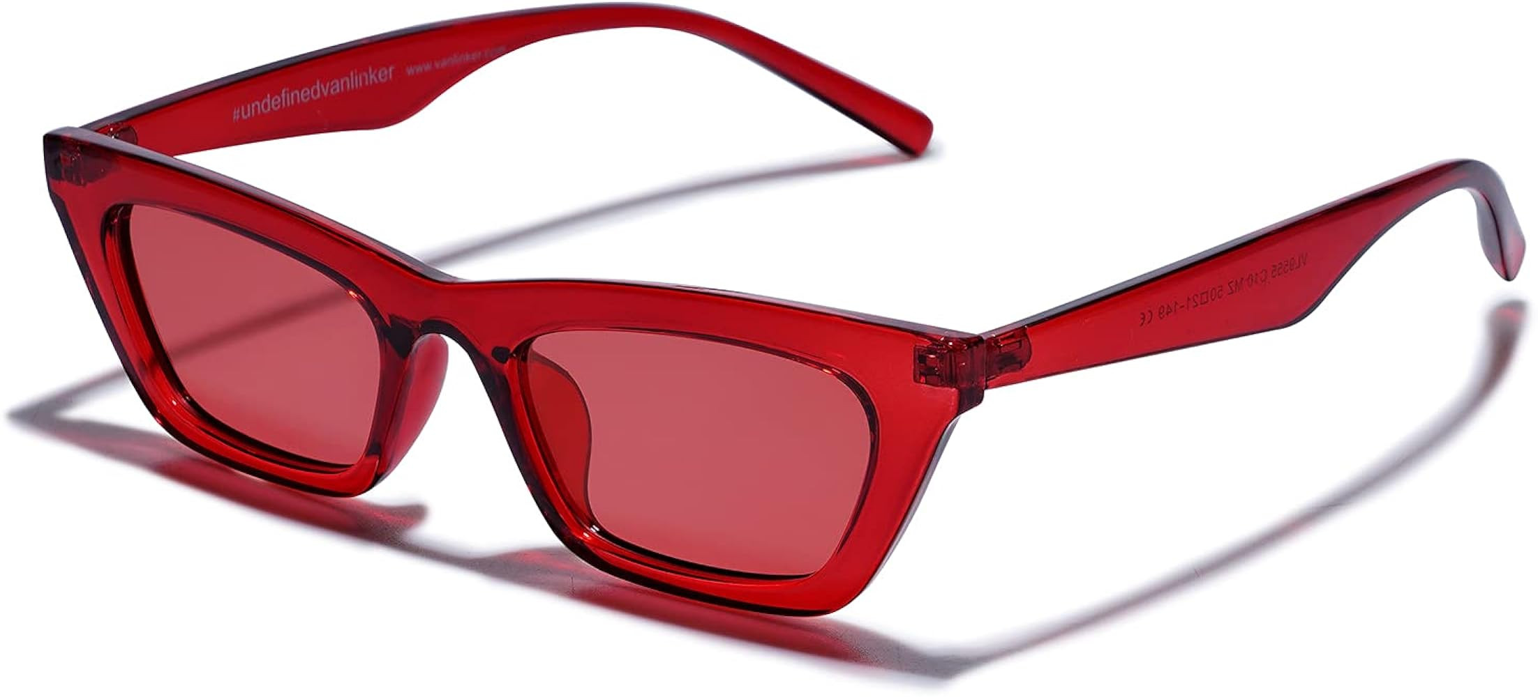 VANLINKER Small Trendy Skinny Cat Eye Sunglasses Women Retro Tiny Square Shade VL9555 | Amazon (US)