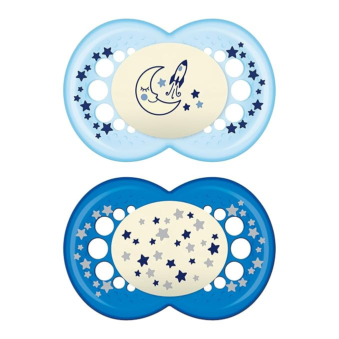 MAM Night Pacifiers (2 Count, 1 Sterilizing Pacifier Case), MAM Pacifiers 6+ Months for Baby Boy,... | Amazon (US)