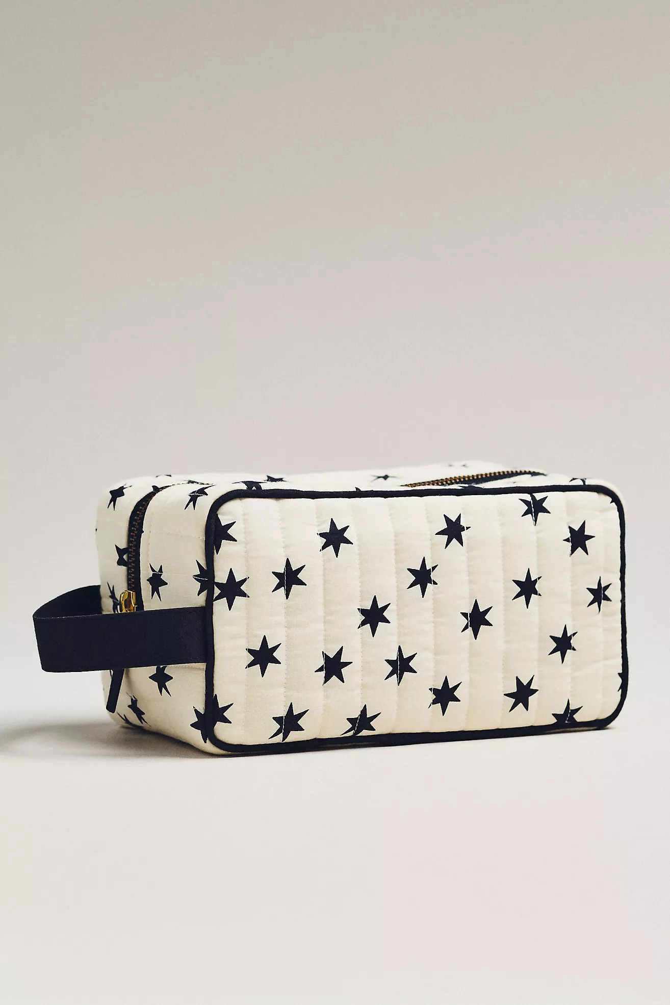 Maeve Two-Tone Patterned Puffy Cosmetic Bag | Anthropologie (US)