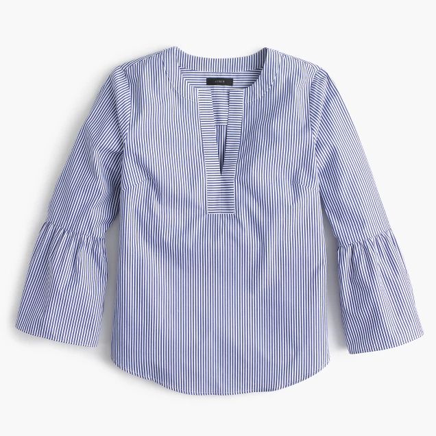 Striped bell-sleeve top | J.Crew US