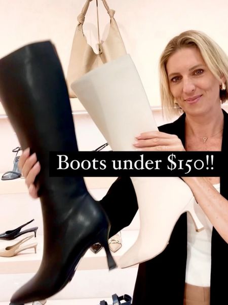 FAB FIND!! 🔎 Thess knee high boots have the perfect heel height, are so soft, and come in black, cream and delicious chocolate!! And…. Under $150!! Bargain! 

#LTKwinter #LTKshoes