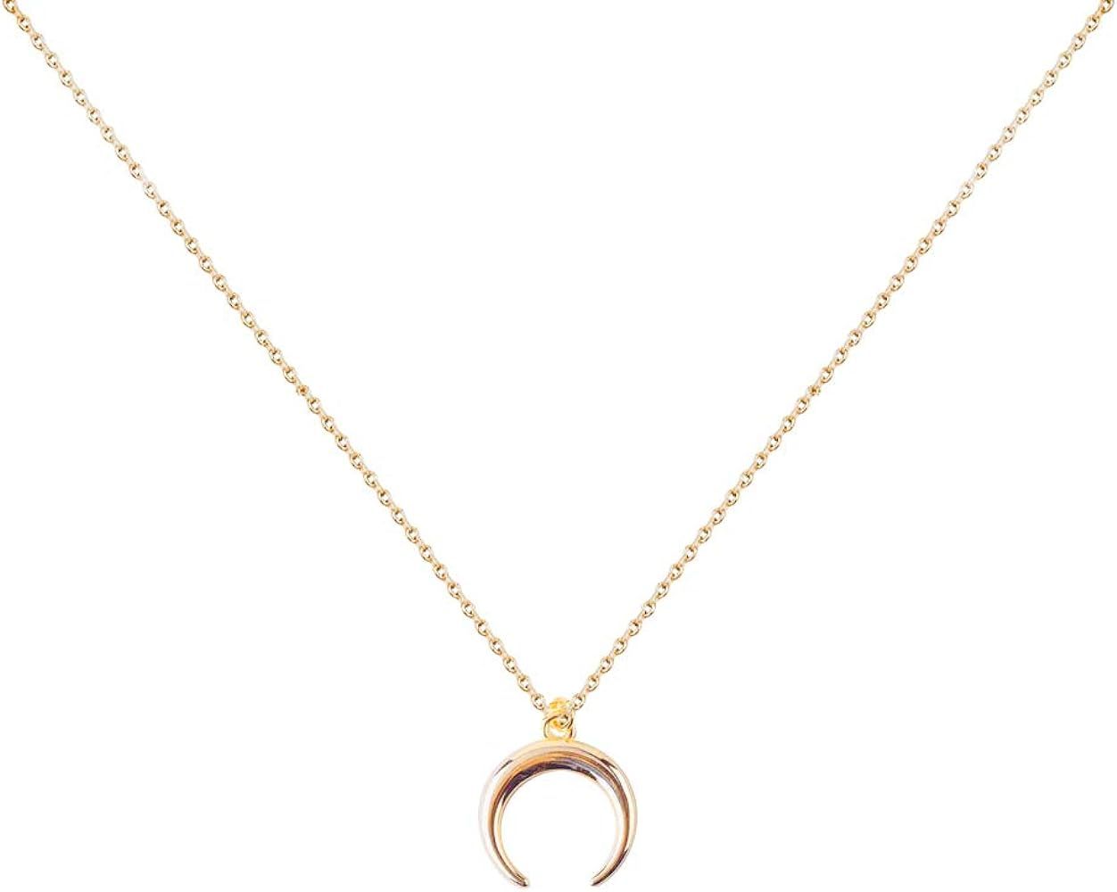 Moon Pendant Necklace for Women - Dainty Handmade Hammered New Moon, Full Moon, Waning Waxing Moo... | Amazon (US)