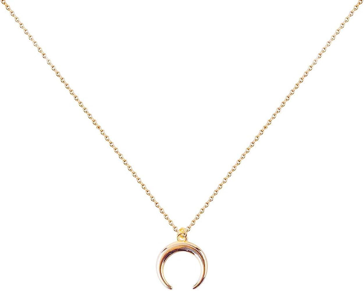 Moon Pendant Necklace for Women - Dainty Handmade Hammered New Moon, Full Moon, Waning Waxing Moo... | Amazon (US)