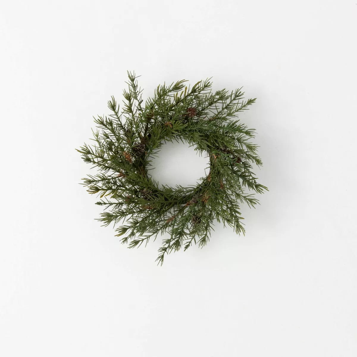 13.5"H Sullivans Artificial Christmas Cedar Pinecone Accent Ring Green Indoor Christmas Decor | Target