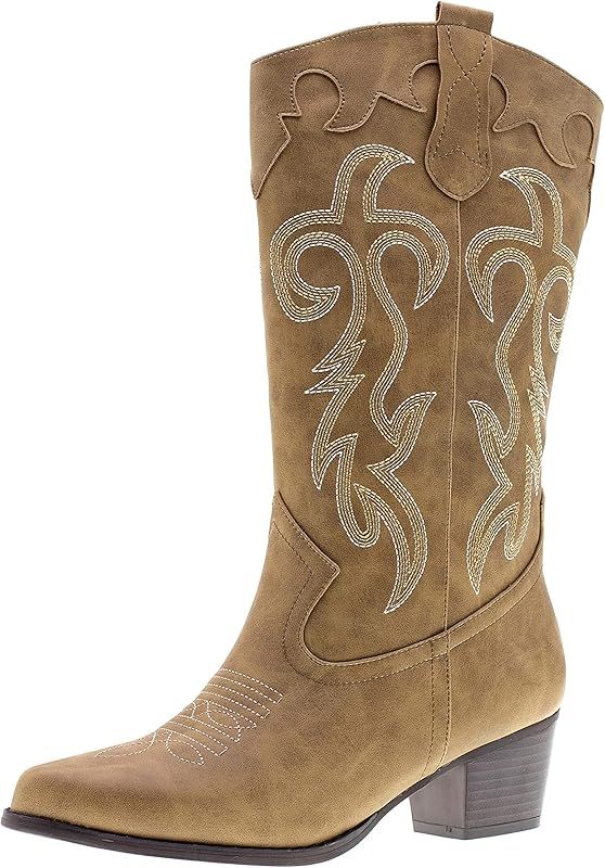 Canyon Trails Women's Classic Pointed Toe Embroidered Western Rodeo Cowboy Boots | Amazon (US)