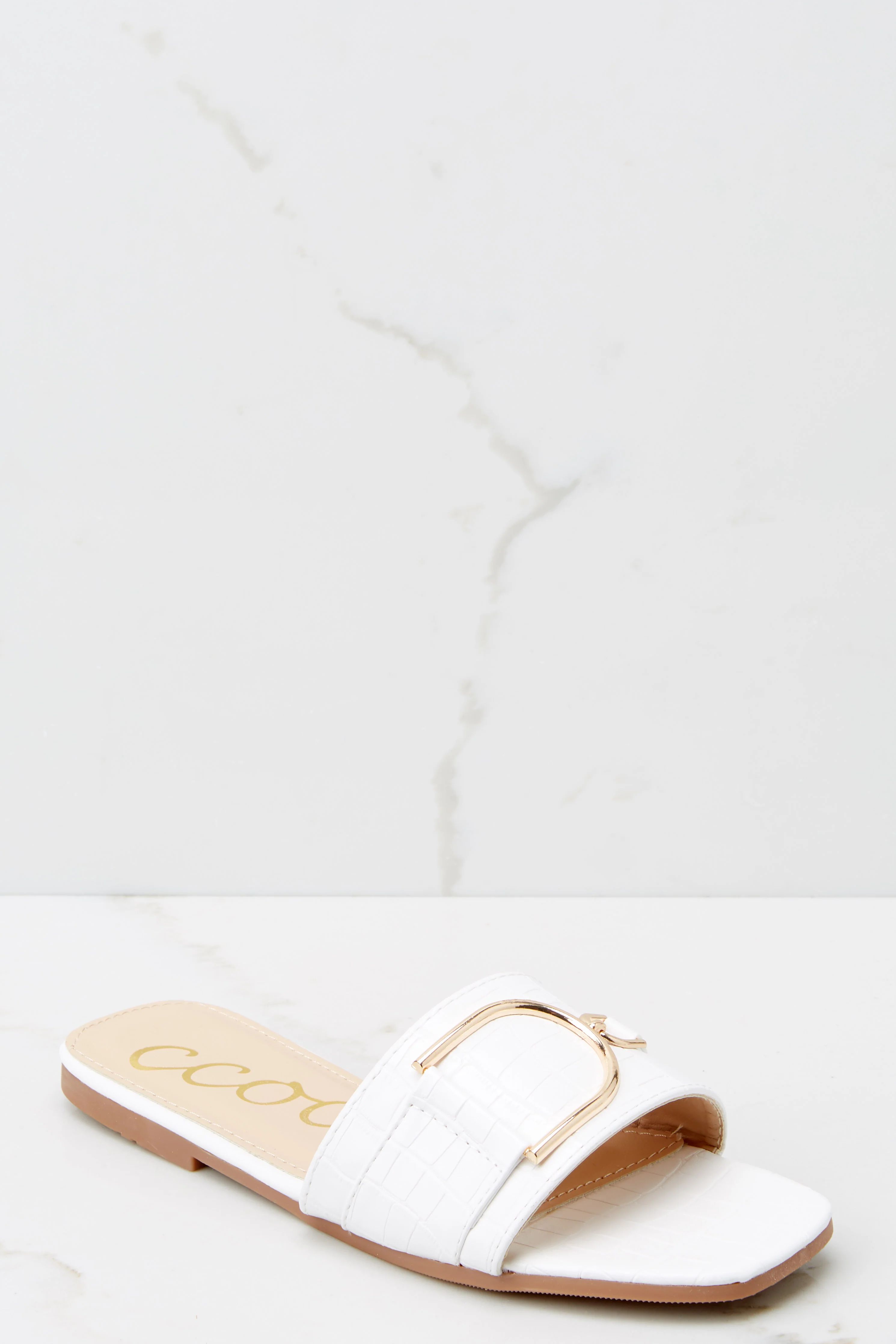 Divinely Chic White Sandals | Red Dress 