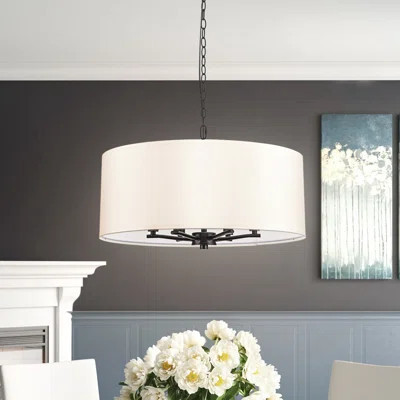 Elynore 6 - Light Dimmable Chandelier Dining Room Light Fixture Drum Light Kitchen Lights Ceiling Hanging Modern Chandelier | Wayfair North America