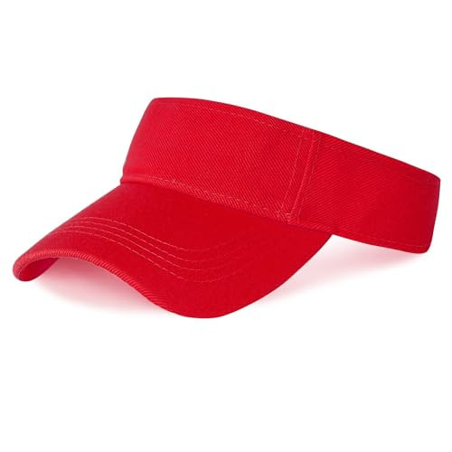 Marrywindix 1 Piece of Red Sport Wear Athletic Visor Sun Sports Visor Hat Visor Adjustable Cap for Women and Men (One Size) | Amazon (US)