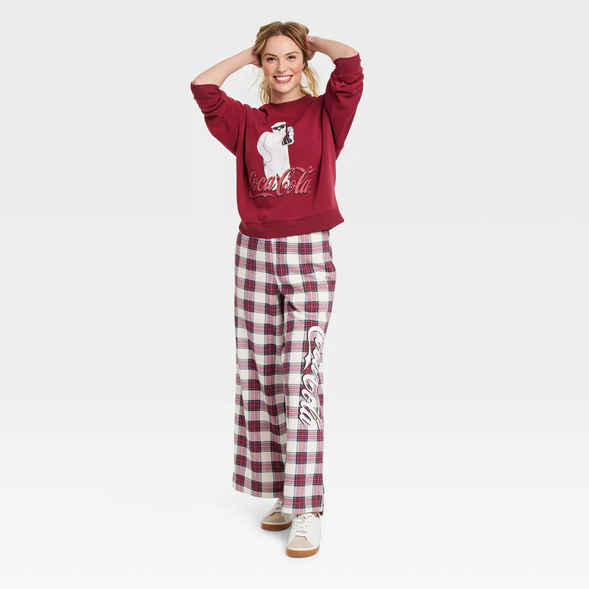 Women's Coca-Cola Polar Bear Graphic Sweatshirt - Red | Target