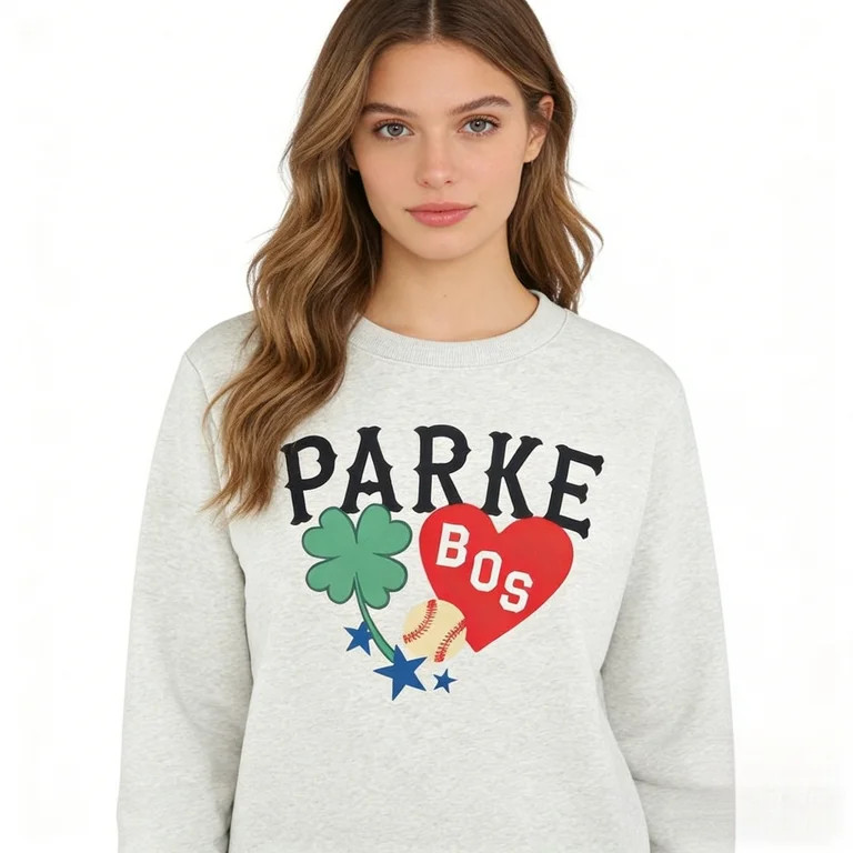 Parke letter print sweatshirt, long-sleeved low-cut top | Walmart (US)