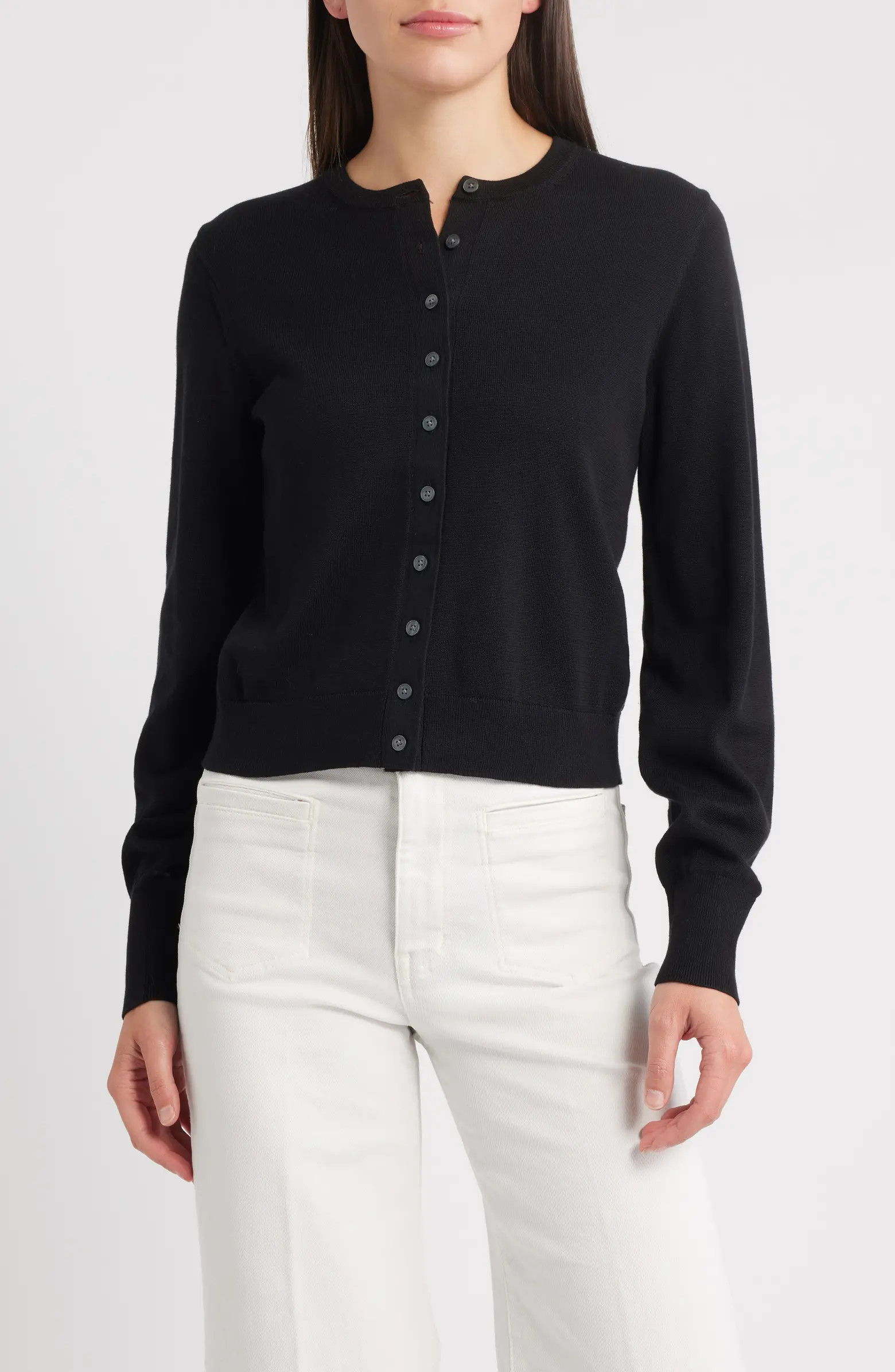 Madewell Cotton Crewneck Cardigan | Nordstrom | Nordstrom