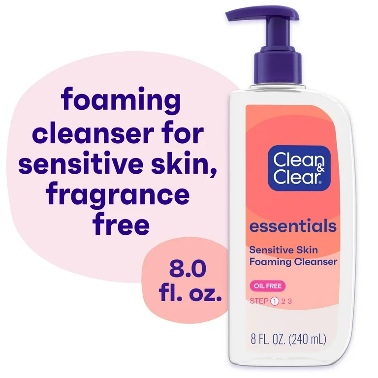 Clean & Clear Essentials Oil-Free Foaming Facial Cleanser, 8 fl. oz | Walmart (US)