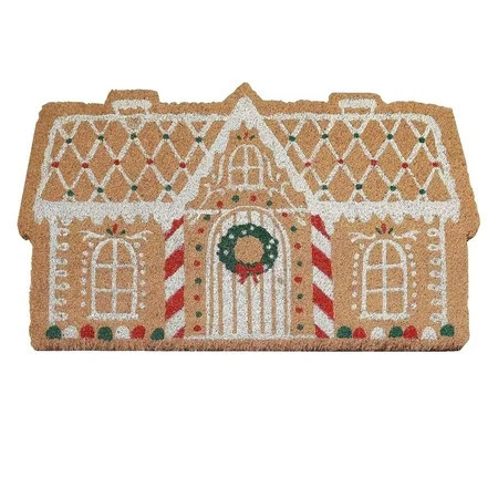 Leutsin Multi Gingerbread Candy Cane Outdoor Coir Doormat,Christmas Front Door Welcome Mat with Gingerbread House Design,Holiday Entryway Rug for Porch & Patio Decoration,16" x 24" | Walmart (US)