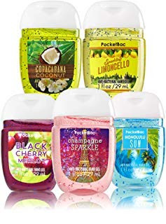 Bath and Body Works Anti-Bacterial Hand Gel 5-Pack PocketBac Sanitizers, Assorted Scents, 1 fl oz each | Amazon (US)