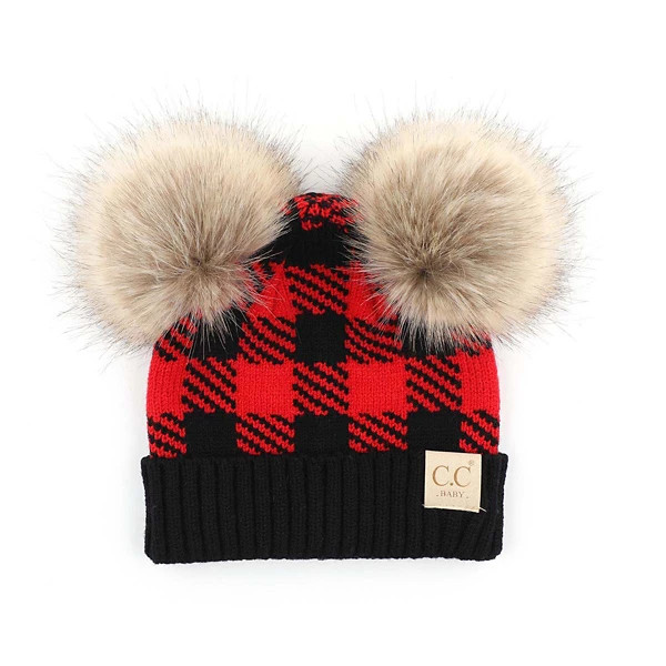 Baby Girls' C.C Plaid Double Pom Beanie | Scheels