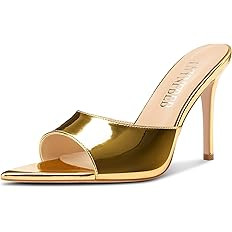 Womens Stiletto High Peep Open Pointed Toe Sandals Mules Shoes Slip-on Slingback Office Party Dre... | Amazon (US)