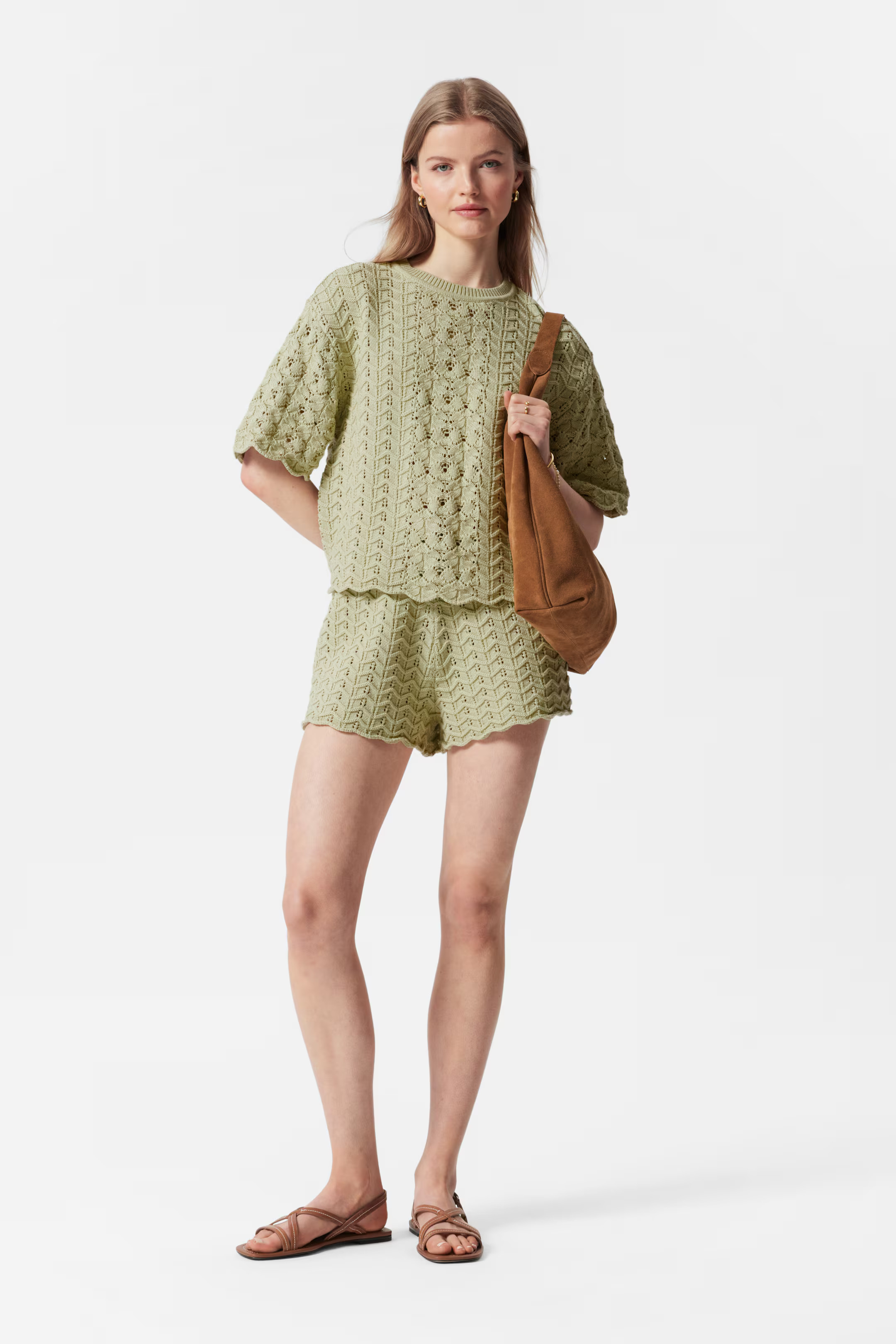 Pointelle-Knit T-Shirt | H&M (UK, MY, IN, SG, PH, TW, HK)