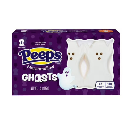 PEEPS Marshmallow Ghosts Halloween Candy, 3 Count, Gluten-Free and Allergen-Free | Walmart (US)