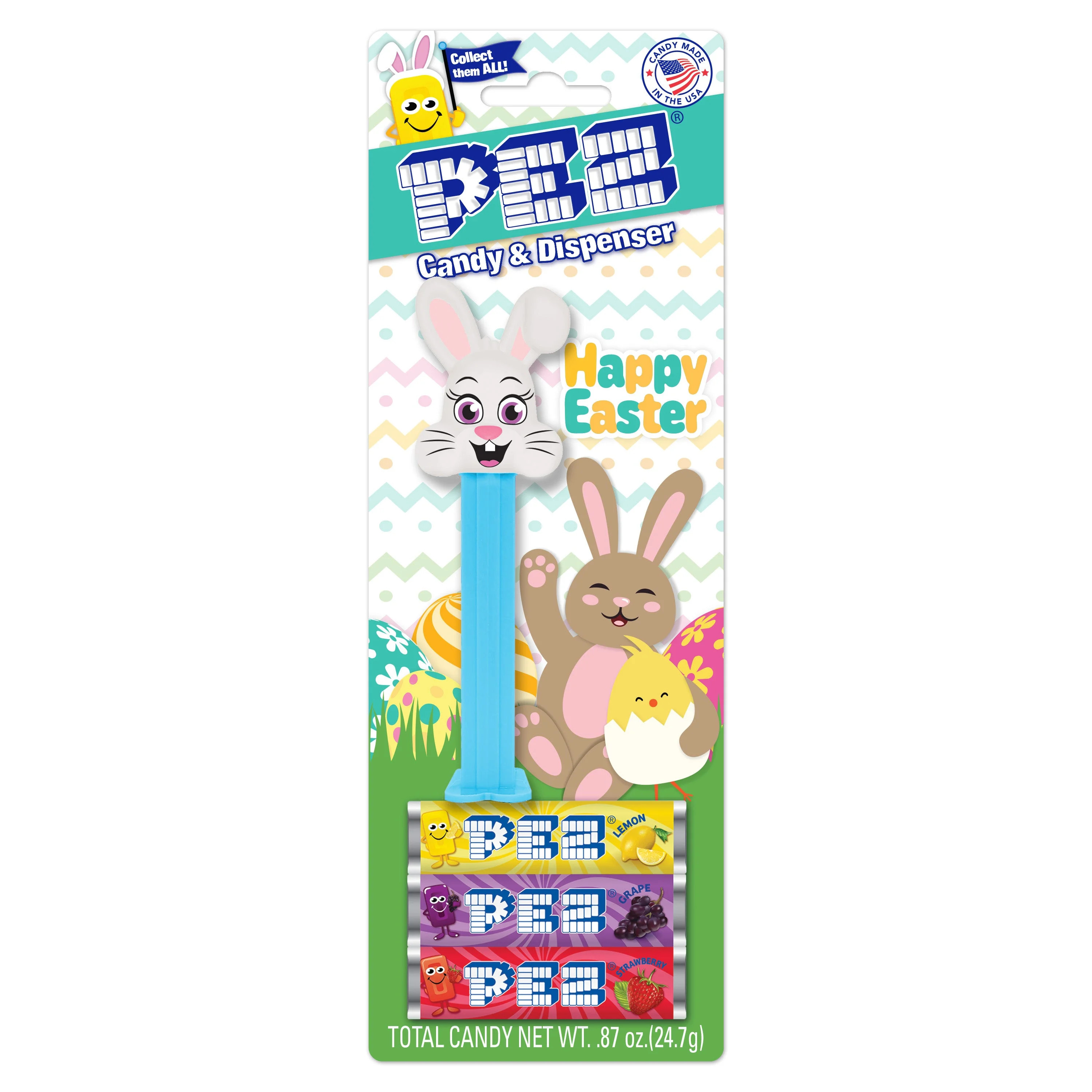 WM PEZ Easter Bunny Blister ,1 Candy Dispenser Plus 3 Rolls Assorted Candy, 1 Count, 0.87 oz | Walmart (US)