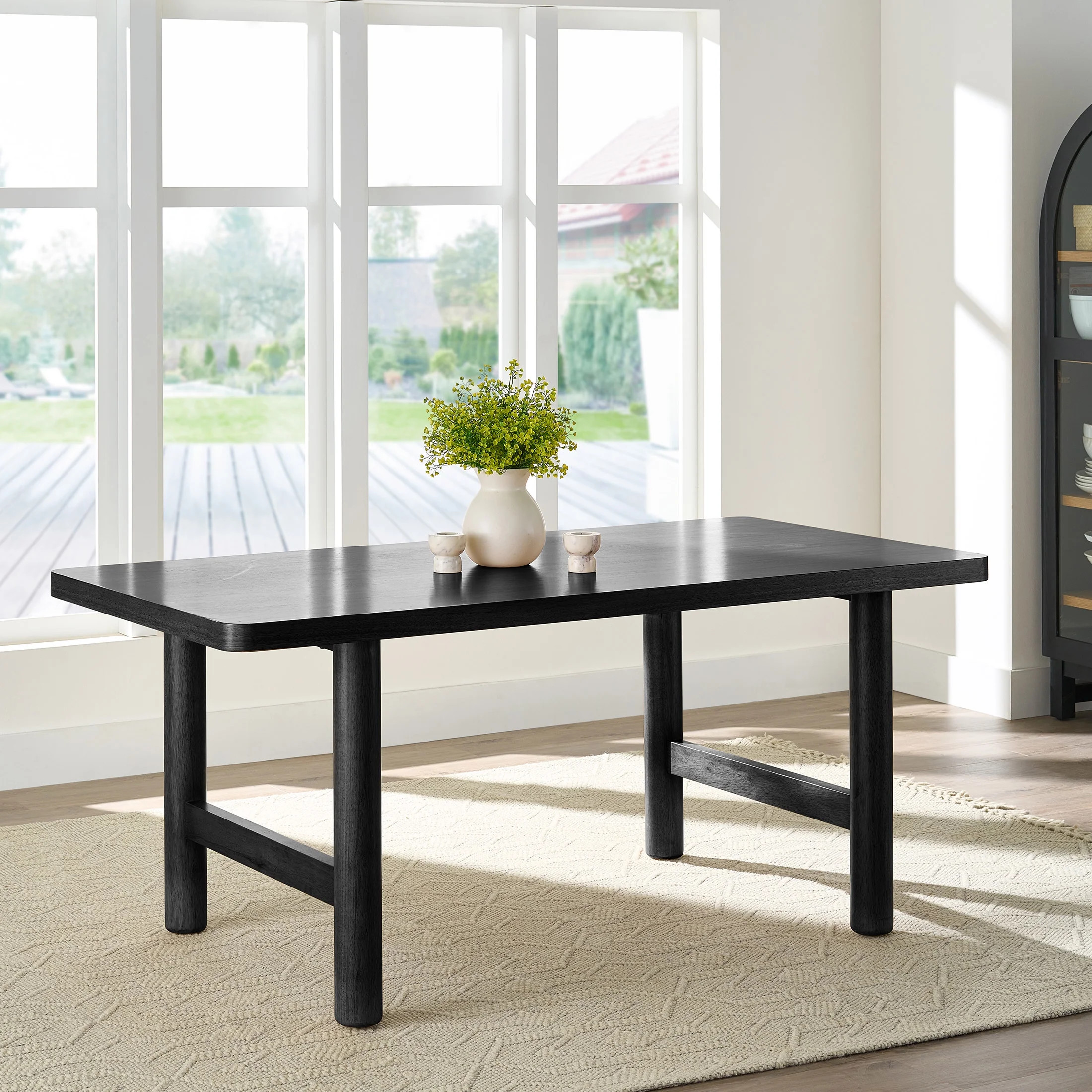 Better Homes & Gardens Adlin Rectangle Dining Table, Charcoal Finish | Walmart (US)