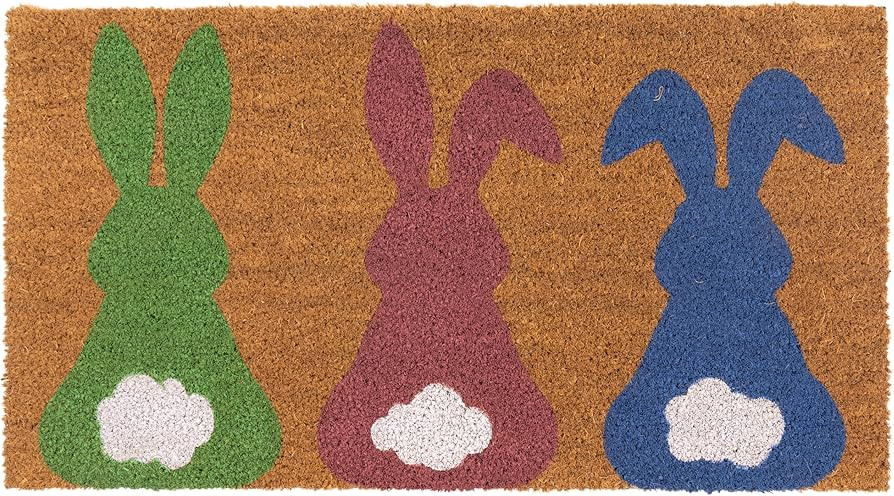 Avera Products | Festive Easter Eggs and Bunny Trio Easter Coconut Coir Doormat (Pink) | Amazon (US)