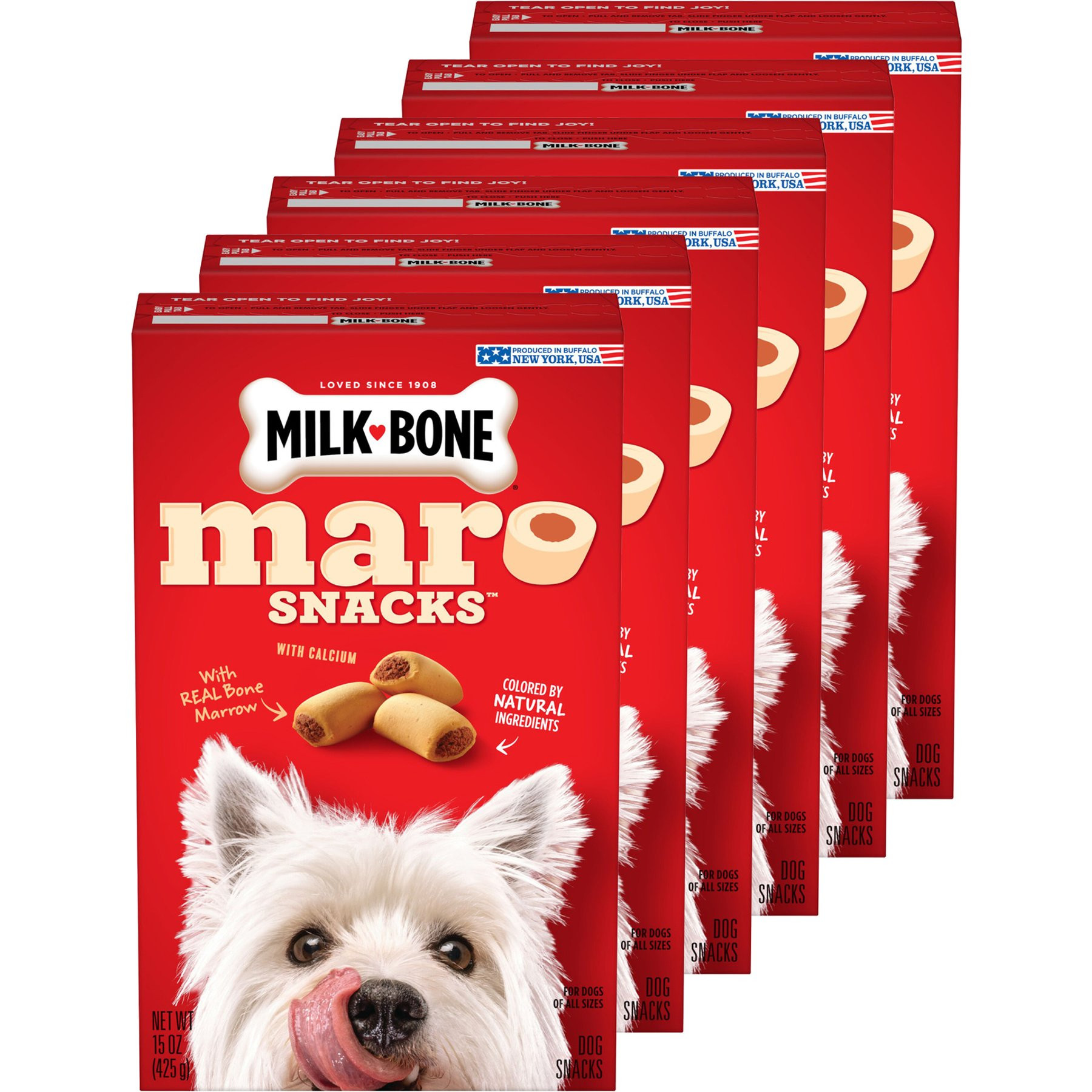 Milk-Bone MaroSnacks Real Bone Marrow Small Dog Treats, 15-oz bag, case of 6 | Chewy