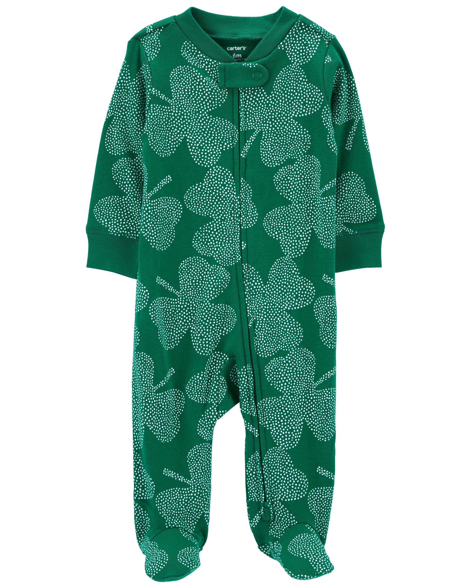 Green Baby St. Patrick's Day 2-Way Zip Cotton Sleep & Play | carters.com | Carter's
