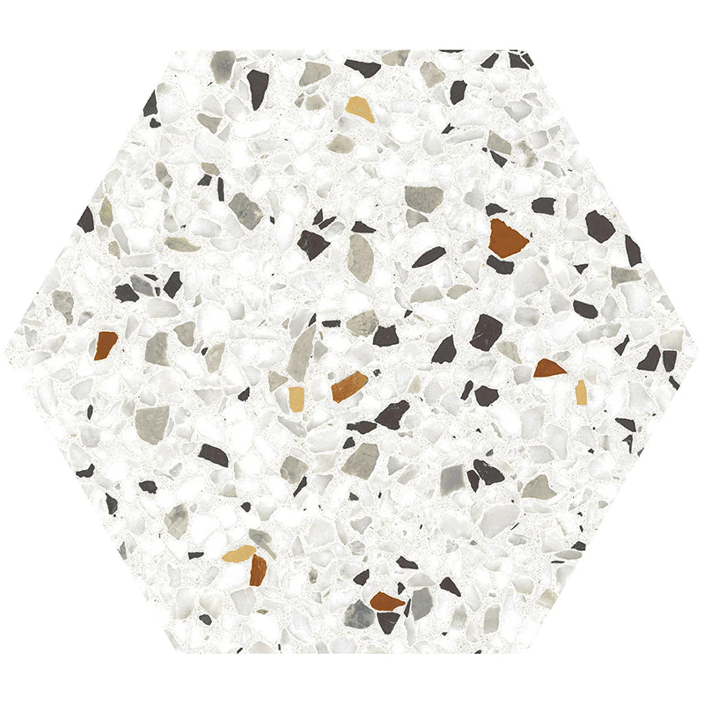 Apollo Tile Terra Mia White, 8-1/2-in x 9-7/8-in Matte Porcelain Patterned Hexagon Floor and Wall Tile (9.93-sq. ft/ Carton) | TER88MIXSPKA | Lowe's