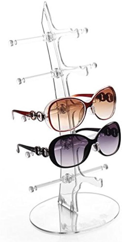Eyeglasses Sunglasses Storage Display Stand Holder Organizer Case Show Rack for 5 Glasses | Amazon (US)