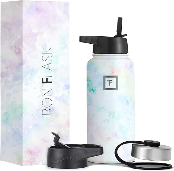 Iron Flask Sports Water Bottle - 40 Oz, 3 Lids (Straw Lid), Leak Proof, Vacuum Insulated Stainles... | Amazon (US)
