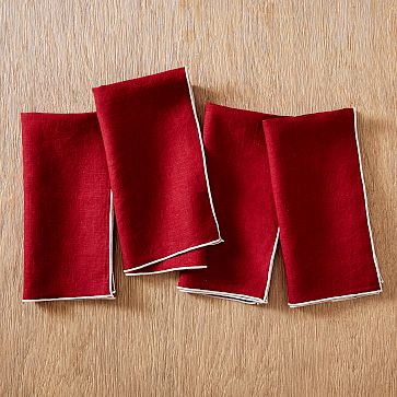 Merrowed Edge Linen Napkin Sets | West Elm (US)